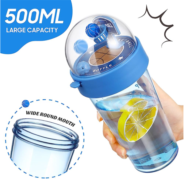 KOJA Sport Water Bottle Bts Cup Basketball Shooting Machine Water Bottle Transparent Plastic Portable Drink Bottle Travel Tea Cup - Image 3