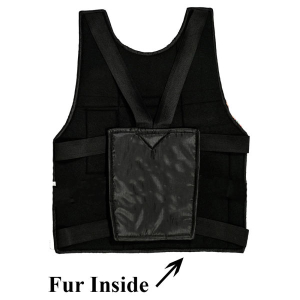 Black Solid Chest Guard/ Bike Chest Guard with Fur Inside (Color May Vary)