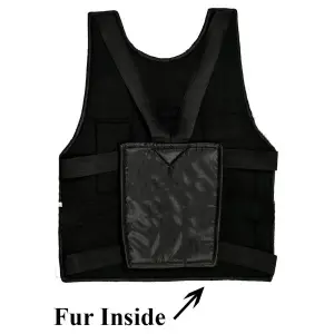 Black Solid Chest Guard/ Bike Chest Guard with Fur Inside (Color May Vary)