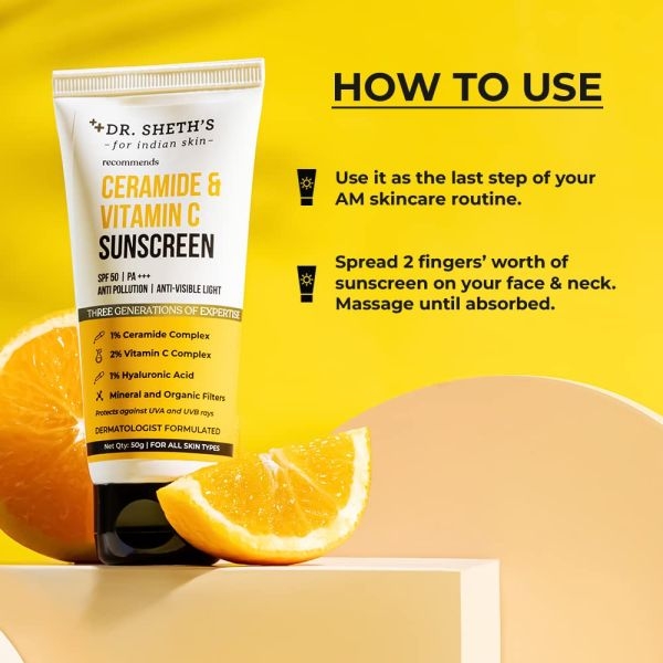 Dr. Sheth's Ceramide & Vitamin C Sunscreen 50g - Image 4