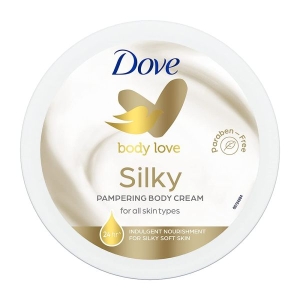 Dove Body Love Silky Pampering Body Cream For All Skin Types Paraben Free|| 24hrs Moisturisation With Plant based Moisturiser Silky Soft Skin 300g