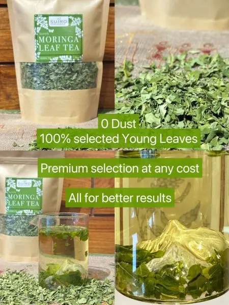 Caffeine Free Moringa Tea For Overall Wellbeing, Healthy Digestion And Weight Loss - 50GMS Kraft Pack - Suiro Teas