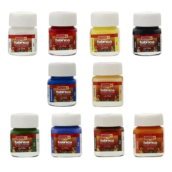 Camel Fabrica Acrylic Fabric Color Set, 15ml, 10 Shades - Image 4