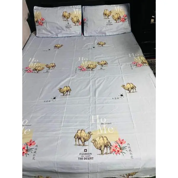 Camel Print King Size Bedhseet With Two Pillow Cover - Image 3