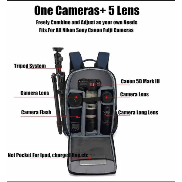 Camera Bag Camera Case Pouch Bag Men Outdoor Fashion Photography Backpack - Image 5