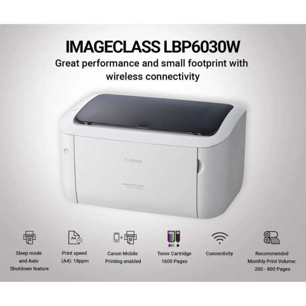Canon LBP6030W Wireless Laser Printer - Image 2