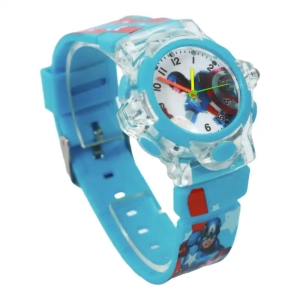 Captain America Printed Watch For Kids (Blue)