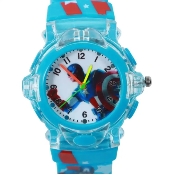 Captain America Printed Watch For Kids (Blue) - Image 2