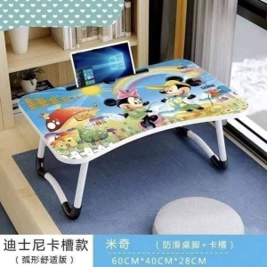 Cartoon/Printed Multi-Purpose Laptop Table Stand/Study Table/Bed Table/Foldable and Portable/Ergonomic & Rounded Edges/Non-Slip Legs/Engineered Wood/Color - Random Colours By Mitrata