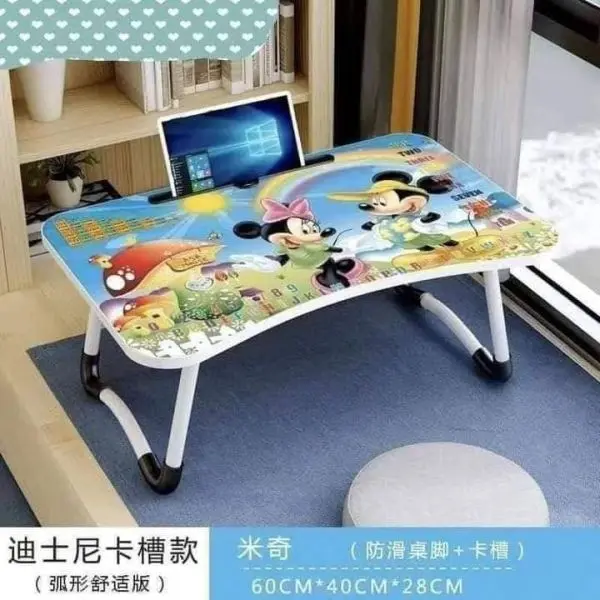 Cartoon/Printed Multi-Purpose Laptop Table Stand/Study Table/Bed Table/Foldable and Portable/Ergonomic & Rounded Edges/Non-Slip Legs/Engineered Wood/Color - Random Colours By Mitrata