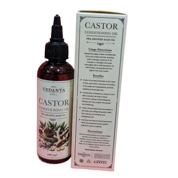 Castor Conditioning Oil Pre-Shower Hair Oil Vedanta Herbal's 100 ML - Image 3