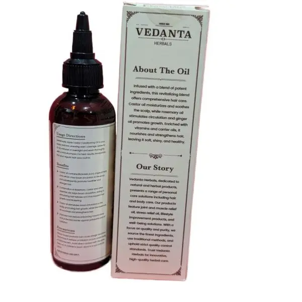 Castor Conditioning Oil Pre-Shower Hair Oil Vedanta Herbal's 100 ML - Image 4