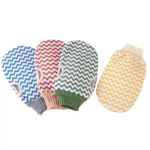 Bath Mitt Exfoliating Glove Scrubber for Cleaning Dead Skin Cells Remove Body Spa Leg Scrubber Loofah Sponge Washcloth (Color may vary)