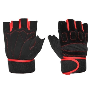 Red/Black Half Gloves For Men