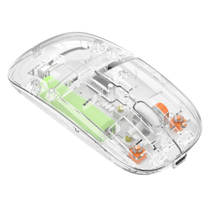 New Transparent Wireless + Bluetooth Dual-Mode Rechargeable Mouse