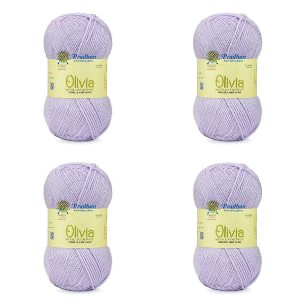 4 Pcs Ganga Olivia Olv040 Lebender Double Knit Yarn 100G - Image 3