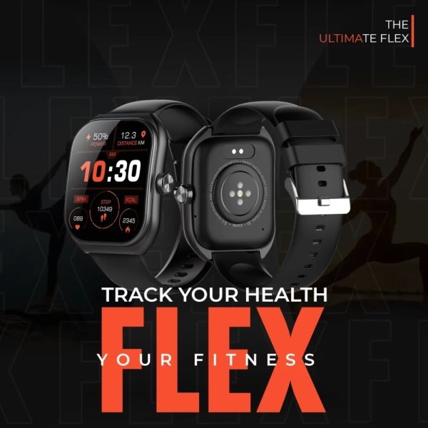 Ult Watch Flex,, Advanced SingleSync Bluetooth Calling, 24/7 health tracking, 100+ sports modes, SOS, IP67 Waterproof smart watch - Image 2