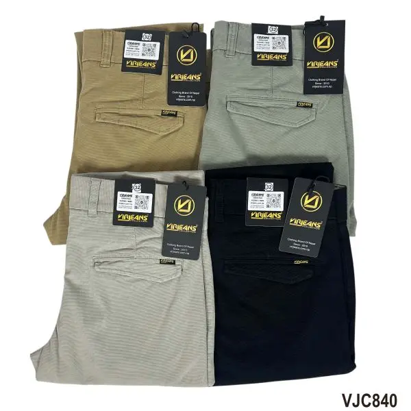 VIRJEANS (VJC840) Stretchable Cotton Chinos Pant For Men-Khaki - Image 3