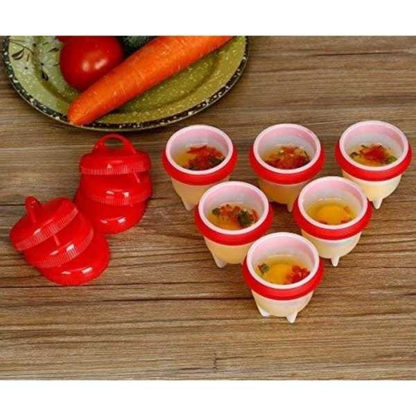 Egg Cooker-Silicone Egg Poachers For Hard Boiled Eggs,Egg Cups(Pack Of 6) - Image 3