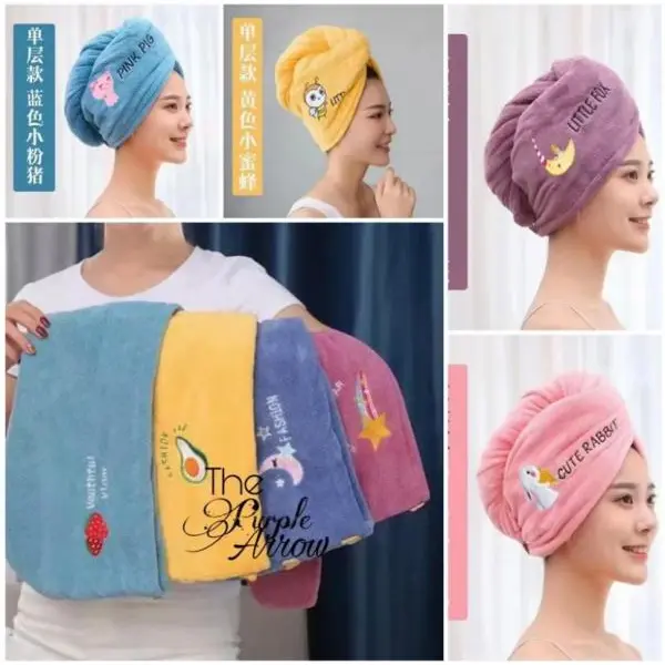 High-Quality Microfiber Quick-Dry Hair Towel Wrap, Elegant Satin-Finish Bathroom Towel, 1-Piece - Image 4