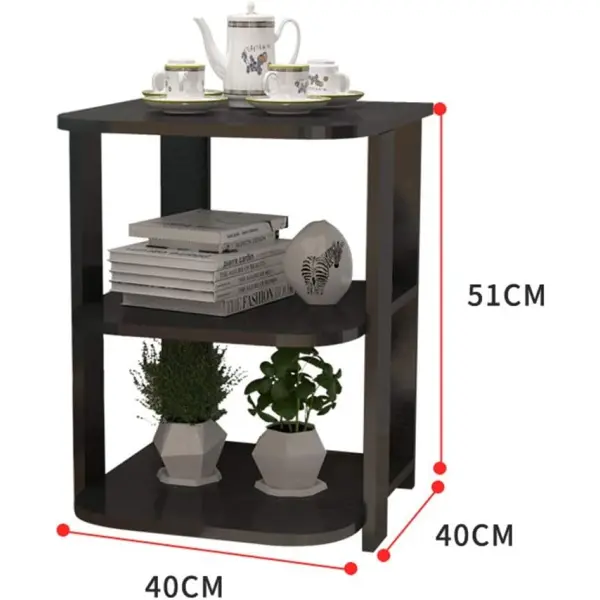 Small Sofa Side Table , Multi-Tier Storage Tea Coffee Table Modern Simplicity Design for Living Room and Bedroom In Brown - Image 2