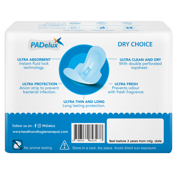 PADelux Antibacterial Sanitary pads Dry Choice 320mm XXL(10 Pads) - Image 5