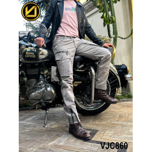 VIRJEANS (VJC860) Stretchable Cargo Multi Pocket Box Zipper Joggers Pant For Men-Grey