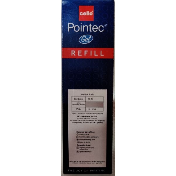 Cello Pointec Gel Pen Refill (Pack of 10) - Image 3