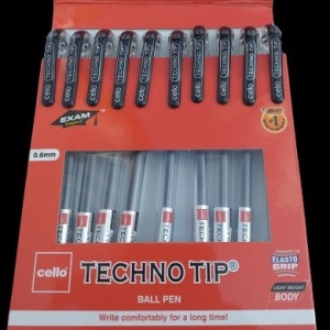 Cello Techno Tip Ball Pens - Black
