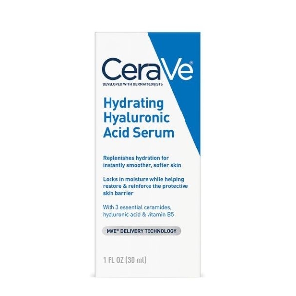 CeraVe Hydrating Hyaluronic Acid Serum with Vitamin B5 and Ceramides for 24-Hour Cera Ve Moisture, Smoother Skin, and Restored Protective Barrier 30ML - Image 5