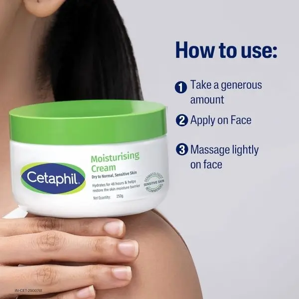 Cetaphil Moisturising Cream for Dry to Normal Sensitive Skin - Hydrating Cream 250g - Image 3