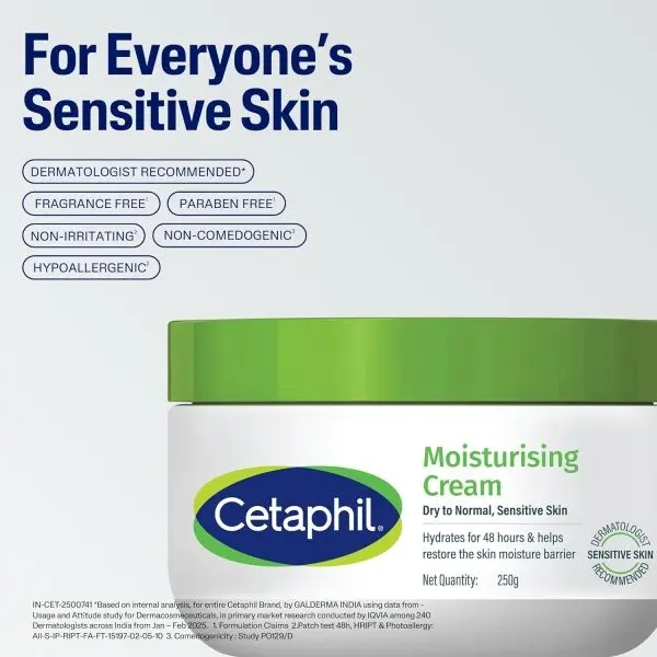 Cetaphil Moisturising Cream for Dry to Normal Sensitive Skin - Hydrating Cream 250g - Image 5
