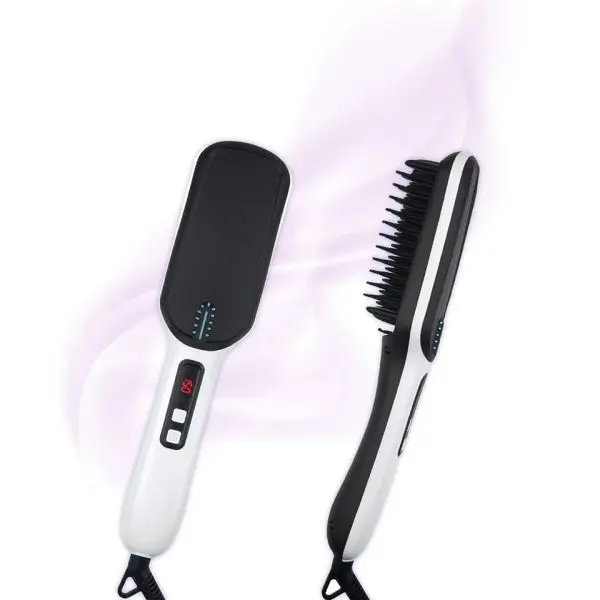 CF-186A Professional Hair Straightening Brush, Ceramic Ionic Hair Straightener Comb with Auto Temperature Lock and Auto-Off BOS - Image 2