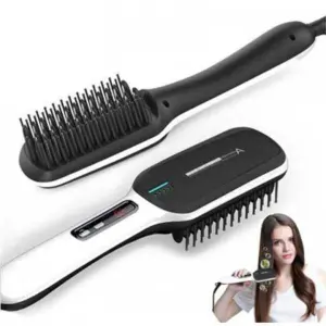 CF-186A Professional Hair Straightening Brush, Ceramic Ionic Hair Straightener Comb with Auto Temperature Lock and Auto-Off BOS