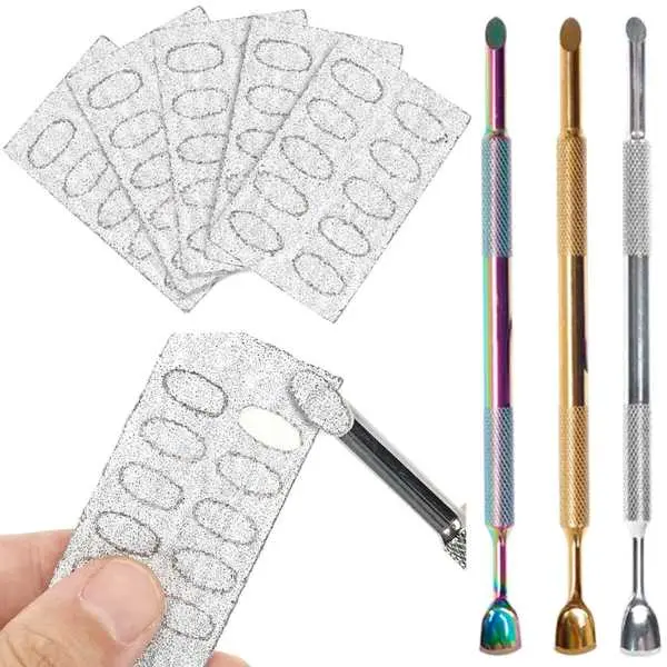 Cuticle Pusher + Nail Art Pre Polishing Sand Paper Set
