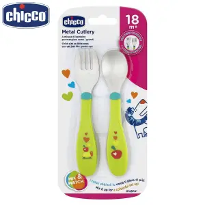 Chicco Metal Cutlery 18M+ Girl Neutral