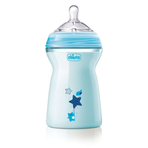 Chicco Natural Feeling Regular Flow Feeding Bottle Blue 330ml 6M+