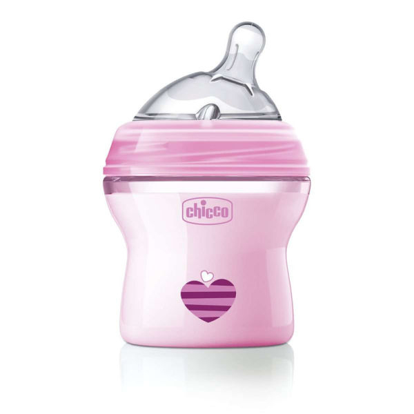 Chicco Natural Feeling Regular Flow Feeding Bottle Pink 150ml 0M+ - Image 2