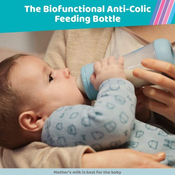 Chicco Perfect 5 150ml Biofunctional Feeding Bottle, Advanced Anti-Colic System, BPA Free, Hygienic Silicone Teat (Blue) - Image 5