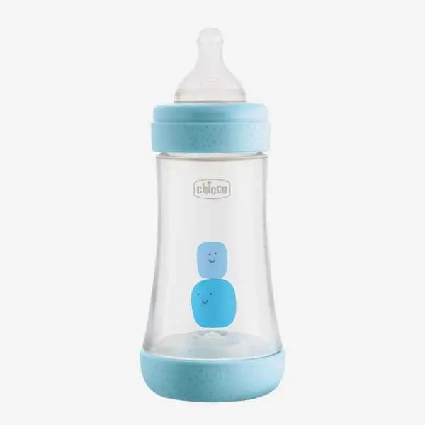 Chicco Perfect 5 240ml Biofunctional Feeding Bottle, Advanced Anti-Colic System, BPA Free, Hygienic Silicone Teat (Blue) - Image 2