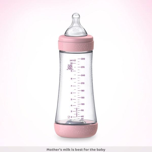 Chicco Perfect 5 300ml Biofunctional Feeding Bottle, Advanced Anti-Colic System, BPA Free, Hygienic Silicone Teat (Pink) - Image 4