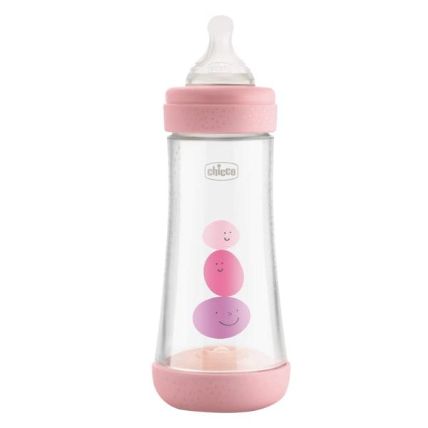 Chicco Perfect 5 300ml Biofunctional Feeding Bottle, Advanced Anti-Colic System, BPA Free, Hygienic Silicone Teat (Pink) - Image 2