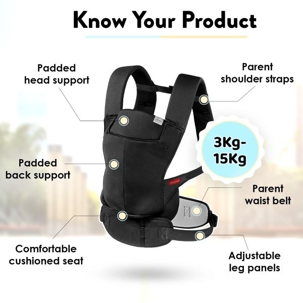 CHICCO SNUG SUPPORT BABY CARRIER BLACK - Image 5