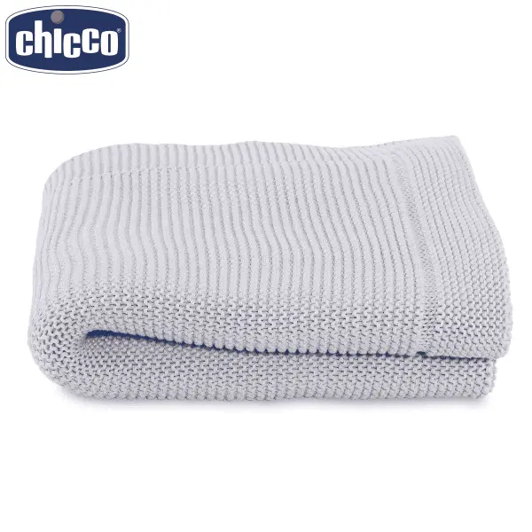 Chicco Tricot Blanket Light Grey - Image 2