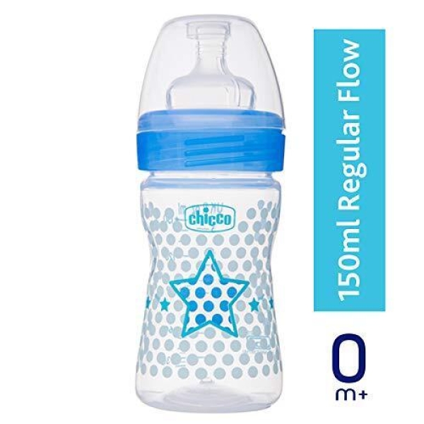 Chicco Well Being Feeding Bottle Blue 150 ml - Image 2