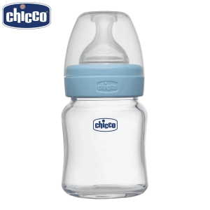 Chicco Well-Being Glass Feeding Bottle (120ml, Slow Flow)