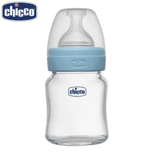 Chicco Well-Being Glass Feeding Bottle (120ml, Slow Flow)