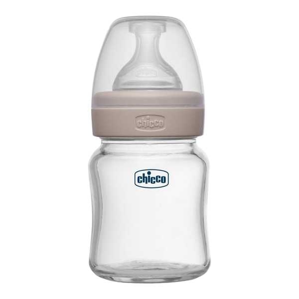 Chicco Well-Being Glass Feeding Bottle (120ml, Slow Flow) Neutral - Image 2