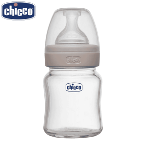 Chicco Well-Being Glass Feeding Bottle (120ml, Slow Flow) Neutral