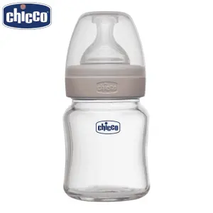 Chicco Well-Being Glass Feeding Bottle (120ml, Slow Flow) Neutral